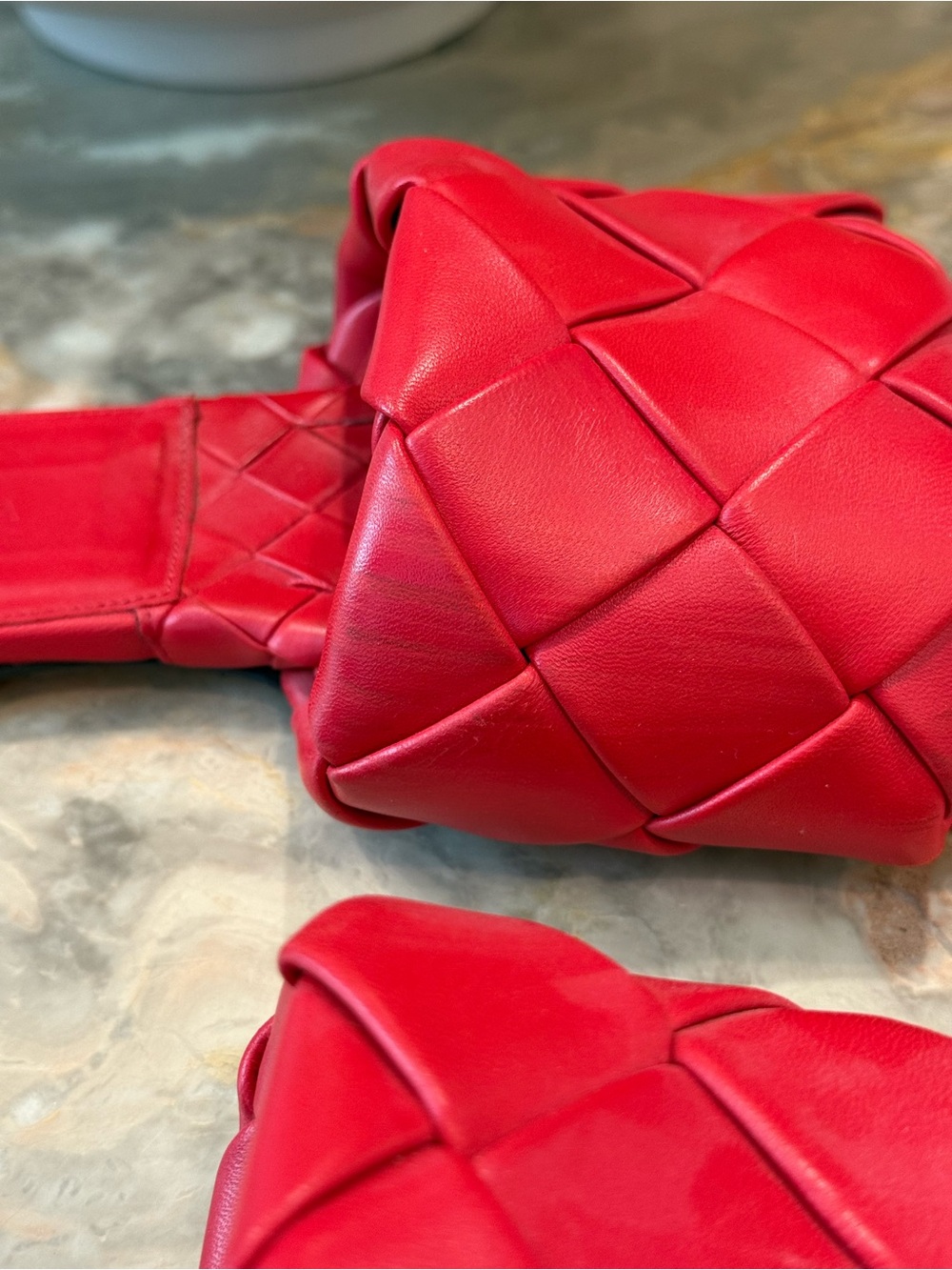 Bottega Veneta Intrecciato BV Lido Flat Slide Sandals Red Leather EU 40 - Picture 5 of 8